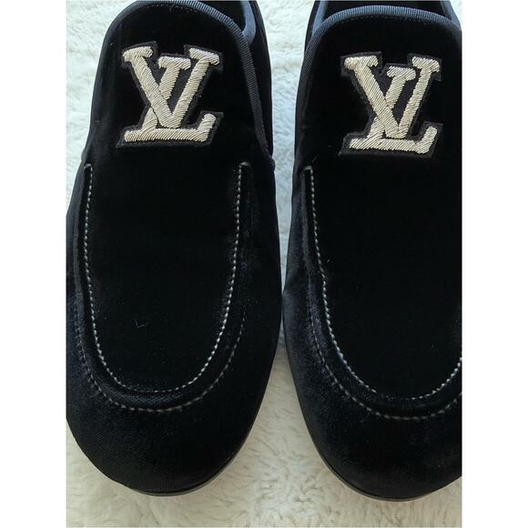 Louis Vuitton LV Monogram velvet loafers size 10 US  Authentic main image 5